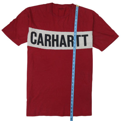 Carhartt Men Red Small Logo Graphic Cotton T-Shirt