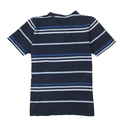 Ellesse Men's Navy Blue Striped Cotton Crew Neck T-Shirt L