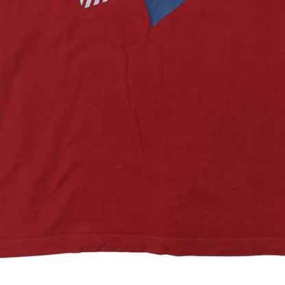 Nike Men Red Graphic Print Crew Neck Cotton T-Shirt Size M