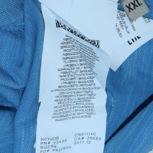 Napapijri Men's Blue Cotton Polo Shirt 2XL Regular Fit