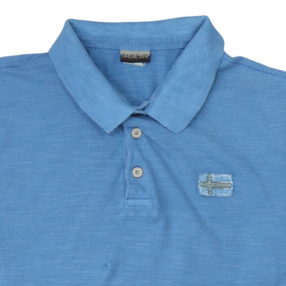 Napapijri Men's Blue Cotton Polo Shirt 2XL Regular Fit