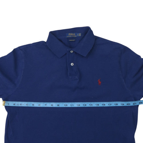Ralph Lauren Men's Blue Custom Slim Fit Cotton Polo Shirt L