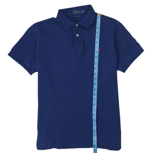 Ralph Lauren Men's Blue Custom Slim Fit Cotton Polo Shirt L