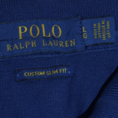 Ralph Lauren Men's Blue Custom Slim Fit Cotton Polo Shirt L