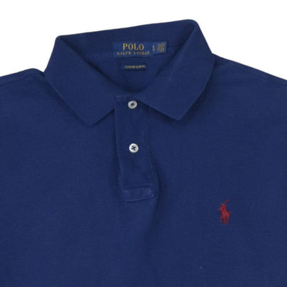 Ralph Lauren Men's Blue Custom Slim Fit Cotton Polo Shirt L
