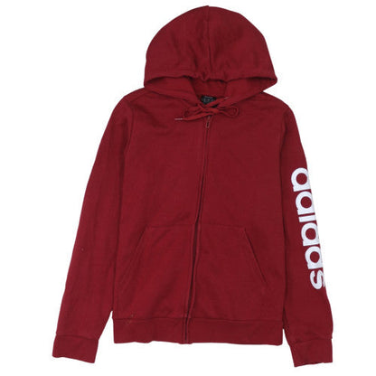 Womens UK Size L Adidas Red Full Zip Hoodie