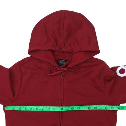 Womens UK Size L Adidas Red Full Zip Hoodie