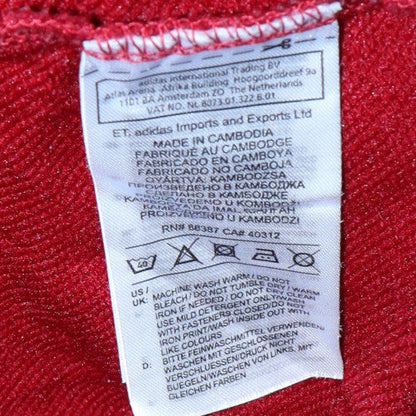 Womens UK Size L Adidas Red Full Zip Hoodie