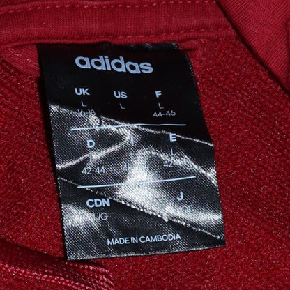 Womens UK Size L Adidas Red Full Zip Hoodie