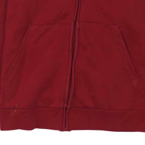 Womens UK Size L Adidas Red Full Zip Hoodie