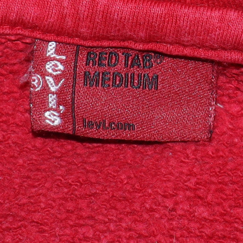 Mens UK Size M Levi's Red Pullover Hoodie