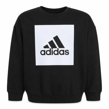 Adidas Boys Black Logo Crew Neck Pullover Sweatshirt 13-14 Years