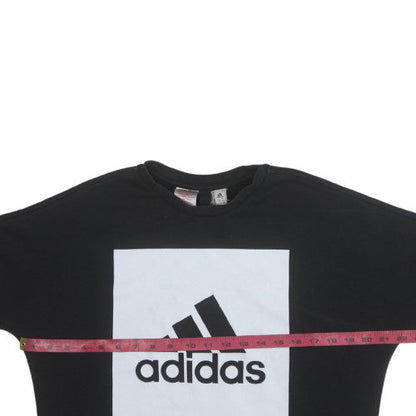 Adidas Boys Black Logo Crew Neck Pullover Sweatshirt 13-14 Years