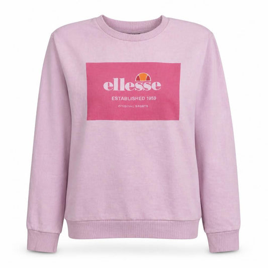 Front view of Ellesse women’s pink crew neck pullover sweatshirt uk 12