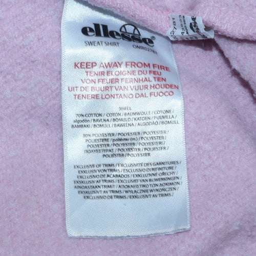 Womens UK Size 12 Ellesse Pink Pullover Sweatshirt