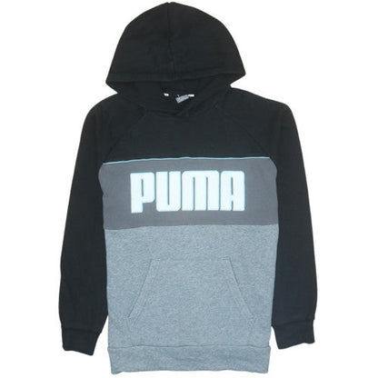 Puma Boys Black & Grey Colourblock Pullover Hoodie 13-14 Years