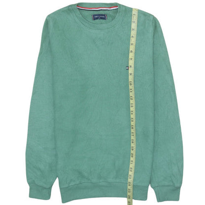 Tommy Hilfiger Men's Green Cotton Crew Neck Pullover Jumper M