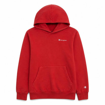 Front view of Champion boys’ red pullover hoodie 13-14 years fleece sweatshirt
