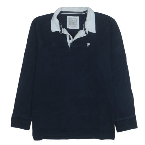 Mens UK Size 2XL Avenue Blue Henley Sweatshirt