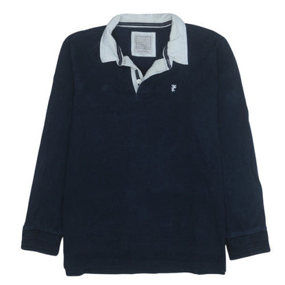 Mens UK Size 2XL Avenue Blue Henley Sweatshirt