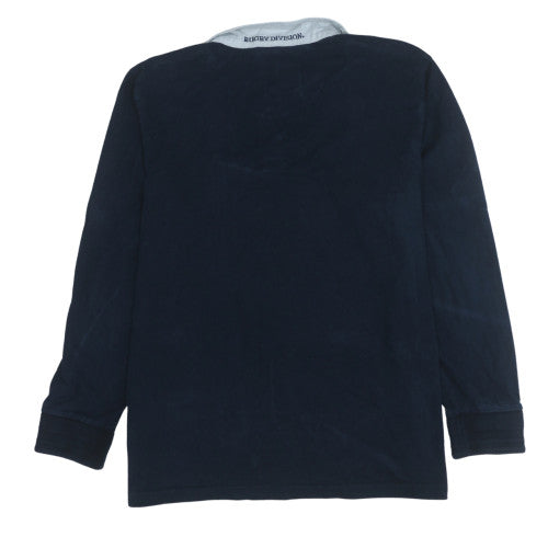 Mens UK Size 2XL Avenue Blue Henley Sweatshirt