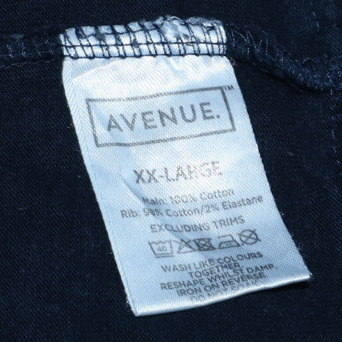 Mens UK Size 2XL Avenue Blue Henley Sweatshirt