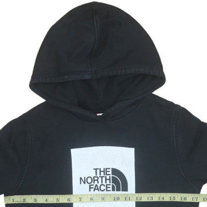 The North Face Boys Black Pullover Hoodie L Cotton Fleece Logo Sweatshirt