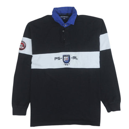 Mens UK Size XL Polo Sport Ralph Lauren Black Henley Sweatshirt