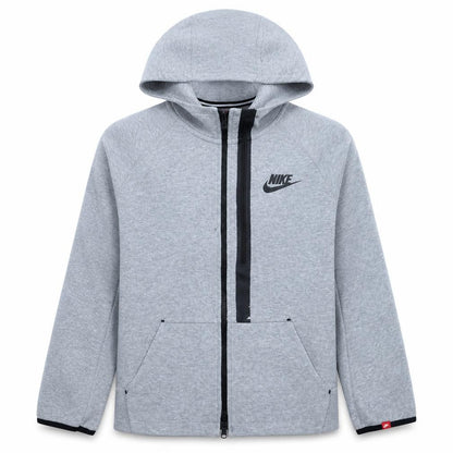 Front view of Nike boys’ grey full zip hoodie xl 13-15 years fleece hooded sweatshirt