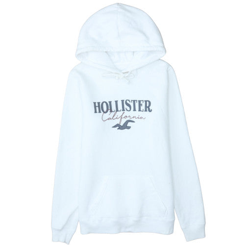 Womens UK Size M Hollister White Pullover Hoodie