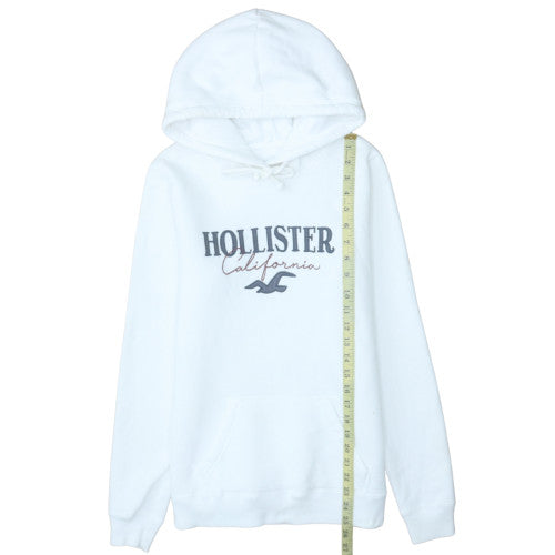 Womens UK Size M Hollister White Pullover Hoodie