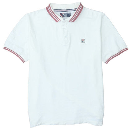 FILA White Line Men's White Polo Shirt XL Vintage Sports Cotton