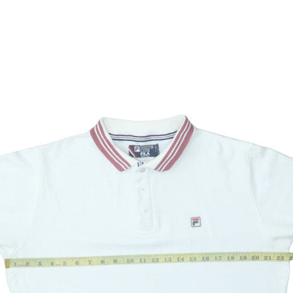 FILA White Line Men's White Polo Shirt XL Vintage Sports Cotton