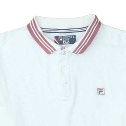 FILA White Line Men's White Polo Shirt XL Vintage Sports Cotton
