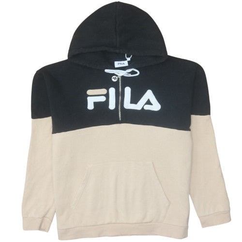 Womens UK Size L Fila Beige Pullover Hoodie