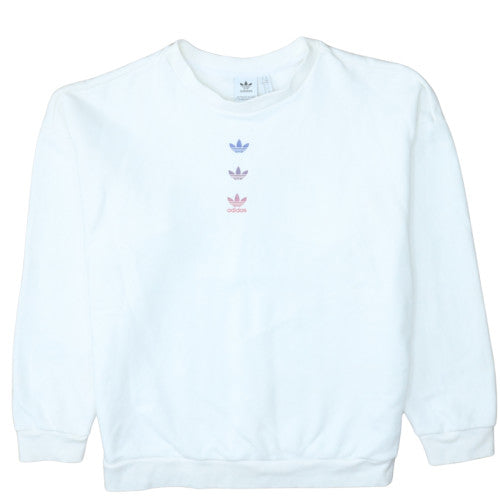 Womens UK Size 14 Adidas White Pullover Sweatshirt