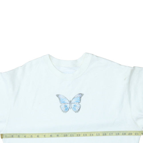 Womens UK Size XS Hollister White Pullover Sweatshirt