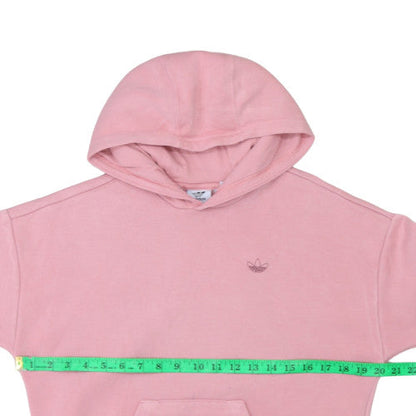 Adidas Girls Pink Pullover Hoodie Cotton Blend Regular Fit Sweatshirt