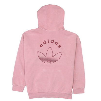 Adidas Girls Pink Pullover Hoodie Cotton Blend Regular Fit Sweatshirt