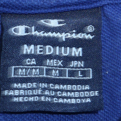 Champion Men's Blue Short Sleeve Polo Shirt Medium Cotton Classic Fit