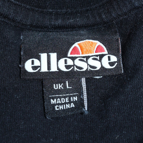 Ellesse Men's Black Crew Neck Short Sleeve Classic Cotton T-Shirt Size L