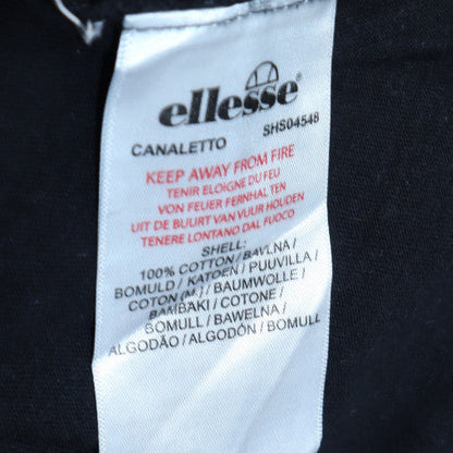 Ellesse Men's Black Crew Neck Short Sleeve Classic Cotton T-Shirt Size L