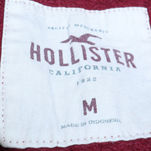 Mens UK Size M Hollister Red Pullover Hoodie