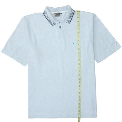 Quiksilver Men's Light Grey Short Sleeve Polo Shirt Size L Classic Fit