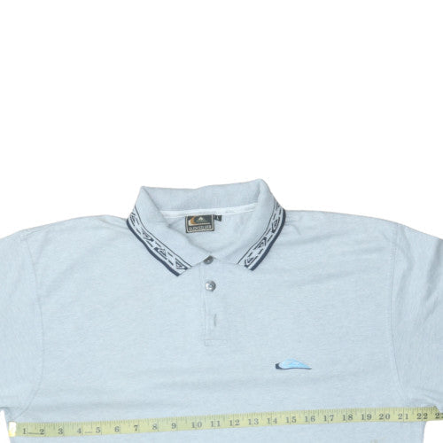 Quiksilver Men's Light Grey Short Sleeve Polo Shirt Size L Classic Fit