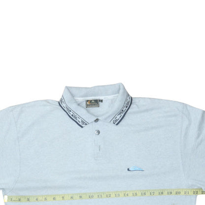 Quiksilver Men's Light Grey Short Sleeve Polo Shirt Size L Classic Fit