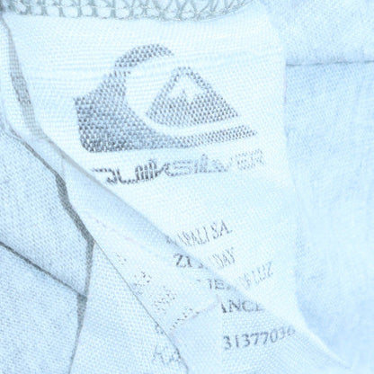 Quiksilver Men's Light Grey Short Sleeve Polo Shirt Size L Classic Fit