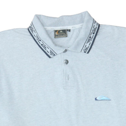 Quiksilver Men's Light Grey Short Sleeve Polo Shirt Size L Classic Fit