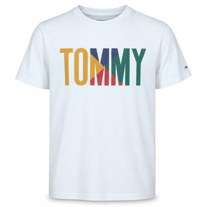 Tommy Jeans Men's White Multi-Logo Cotton T-Shirt Size M