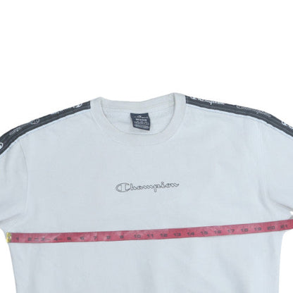 Mens UK Size M Champion White Pullover Sweatshirt